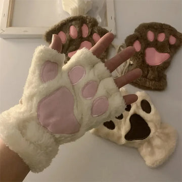 Kawaii Cat Claw Plush Gloves