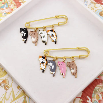 Cute Cat Enamel Brooch Pins